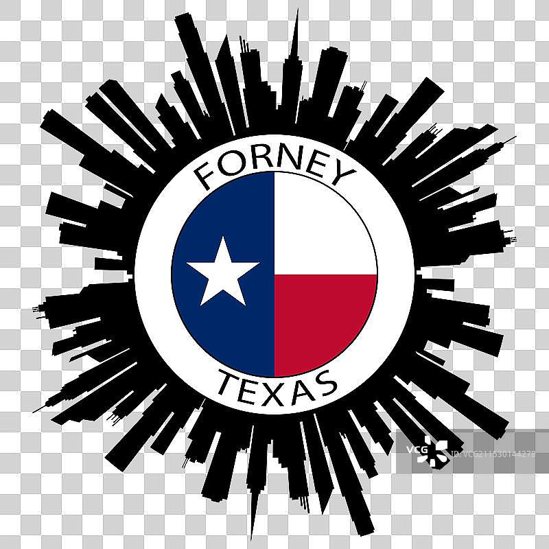 福尼天际线德克萨斯州国旗美国旅行纪念品图片素材