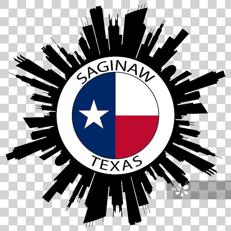 萨吉诺天际线 德克萨斯州 旗帜 美国 旅行纪念品图片素材