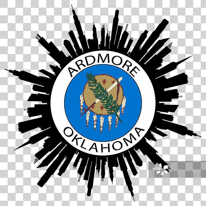 阿德莫尔天际线 俄克拉荷马州 旗帜 美国 旅行纪念品图片素材