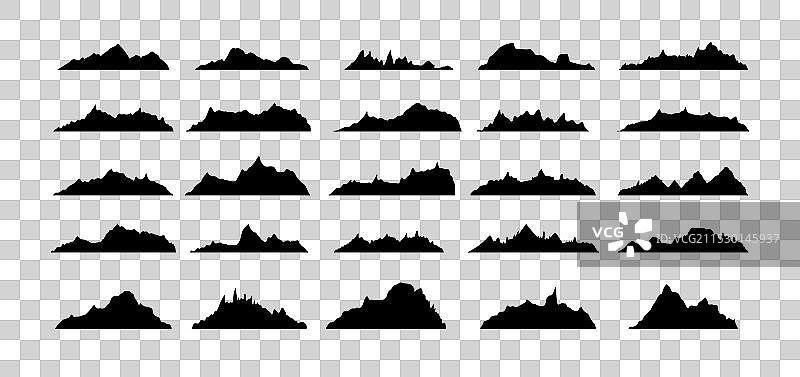 山脊峰轮廓平面风格图片素材