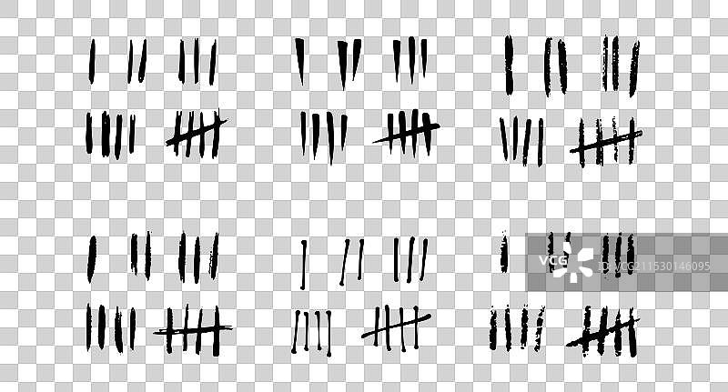 手绘监狱墙涂鸦，带有计数线条图片素材