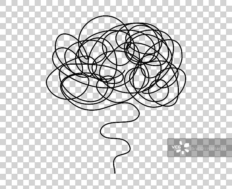 纠结的涂鸦大脑涂鸦轮廓图标标志图片素材