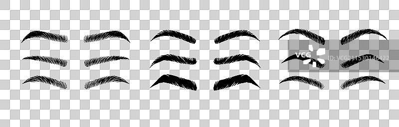 孤立的眉毛套装 卡通眉妆图片素材