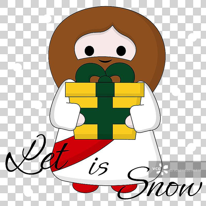 可爱的耶稣基督圣诞贺卡图片素材