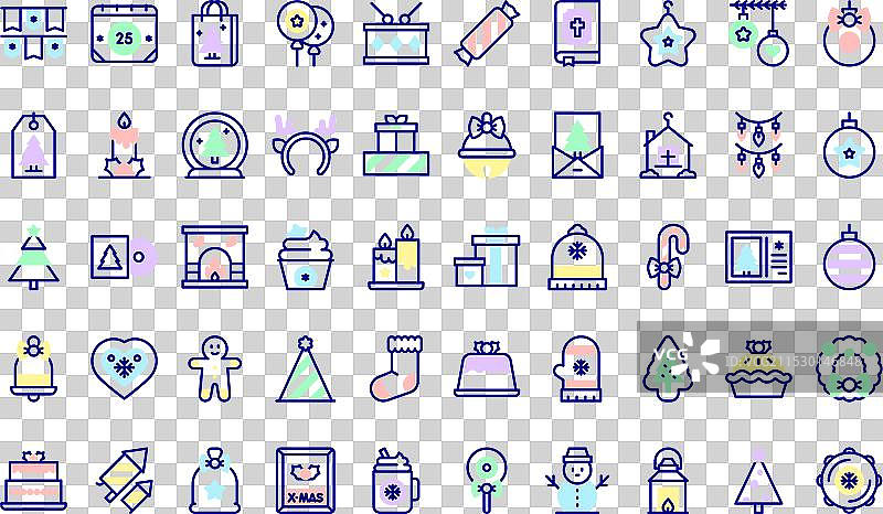 圣诞装饰图标集合图片素材