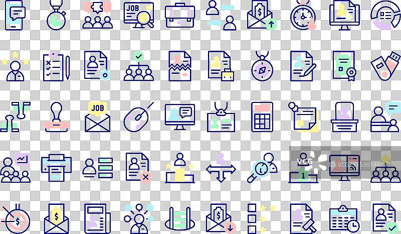 可编辑的就业图标集合图片素材