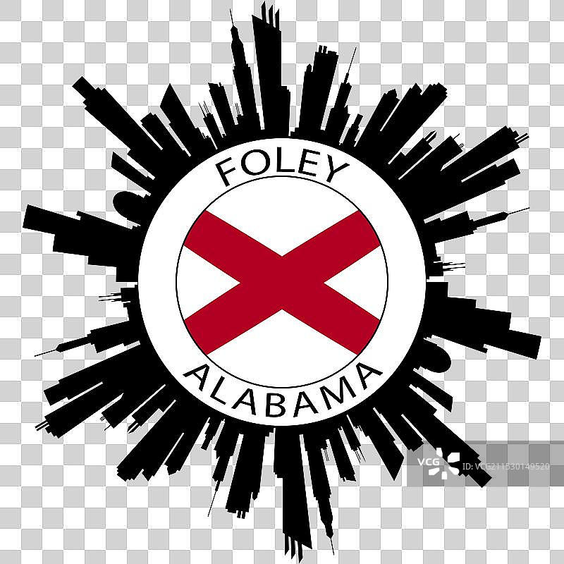 阿拉巴马州福莱天际线国旗美国旅行纪念品图片素材