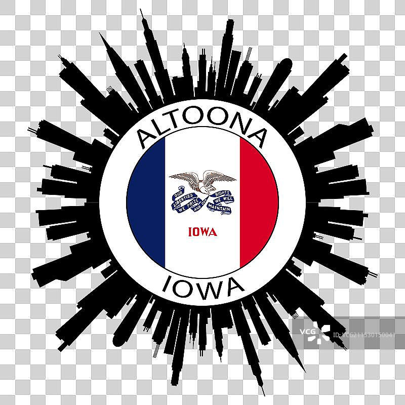 阿尔图纳天际线 爱荷华州 旗帜 美国 旅行纪念品图片素材