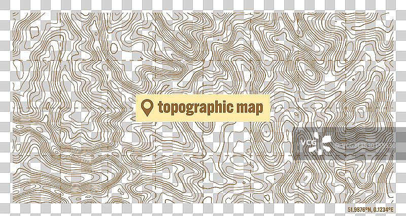 彩色地形图与等高线图片素材