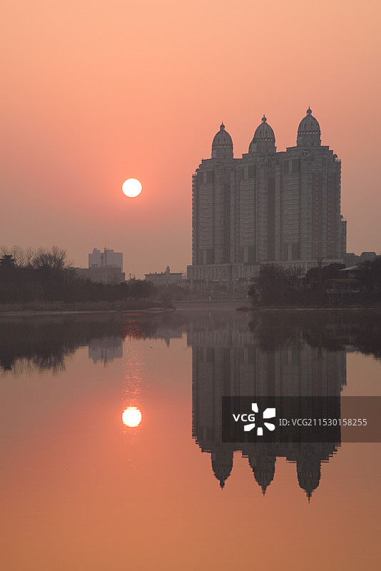 南阳白河风景区日出图片素材