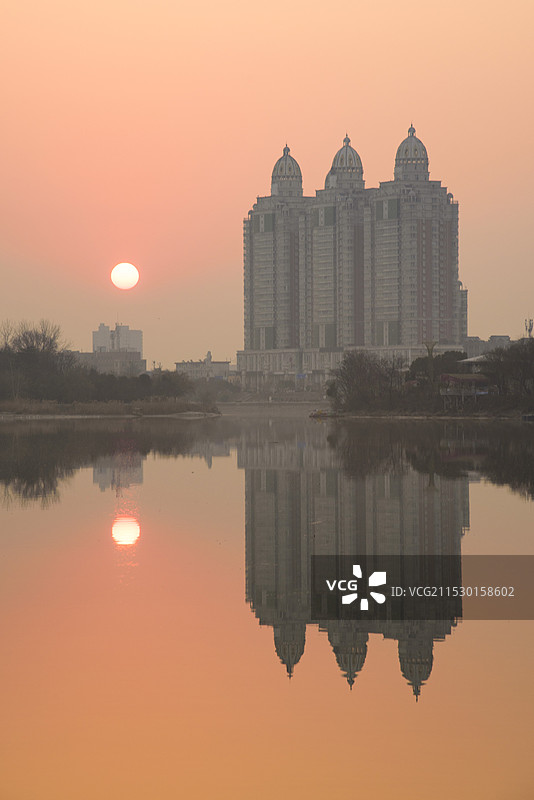 南阳白河风景区日出图片素材