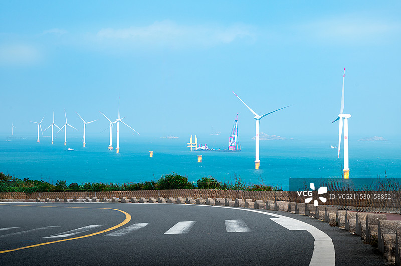海边的风车图片素材