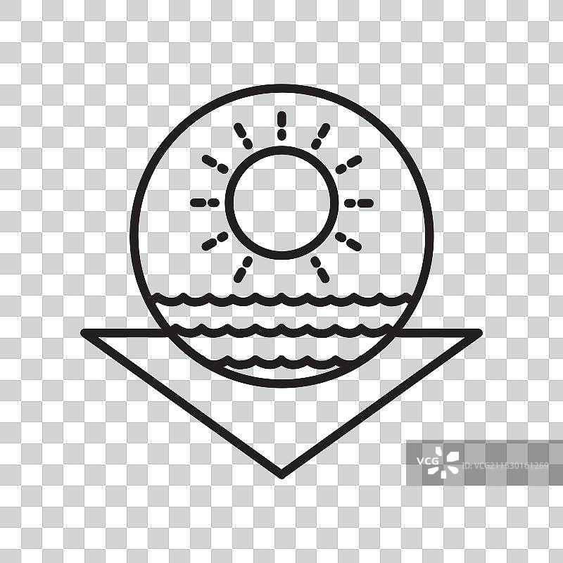 湖景极简线条圆形logo设计图片素材