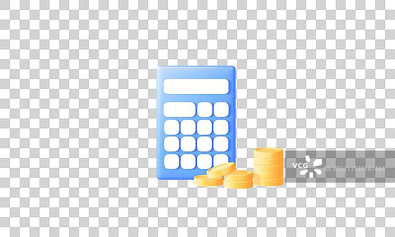 3D计算器金币元素图片素材