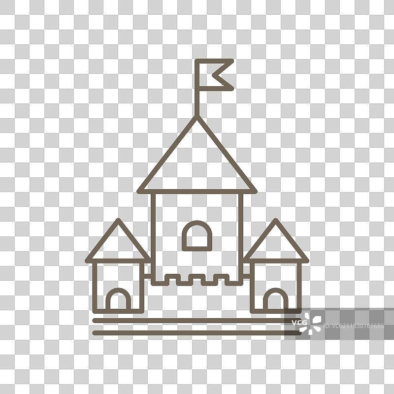 城堡王国概念线条logo设计图片素材