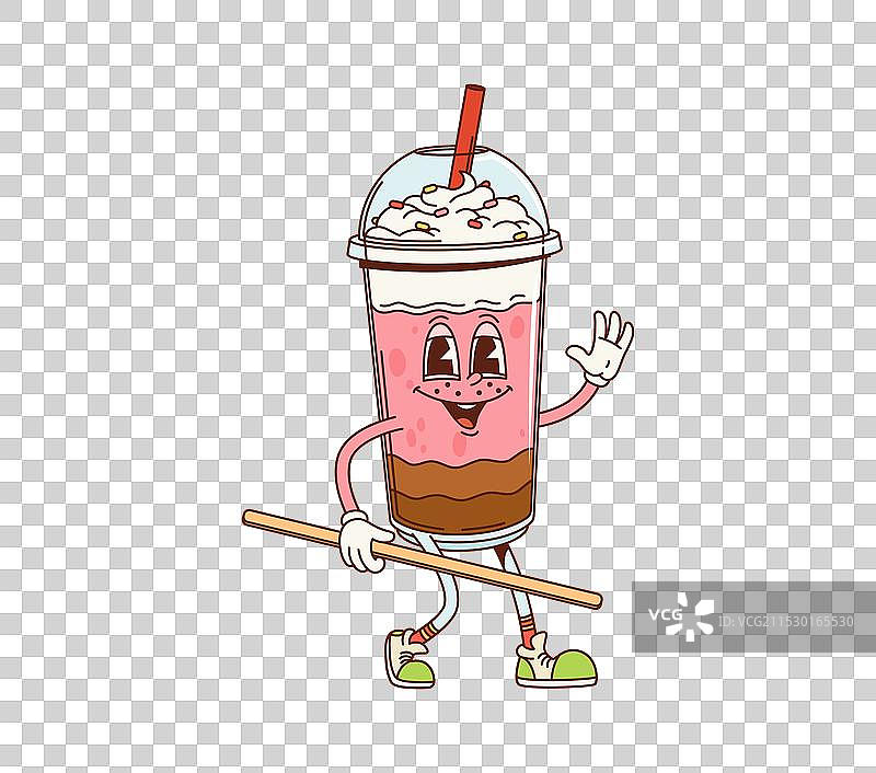 复古风格的巧克力草莓奶昔图片素材