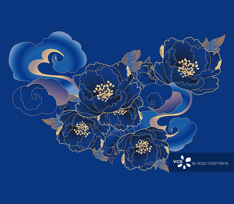 牡丹花矢量插画图片素材