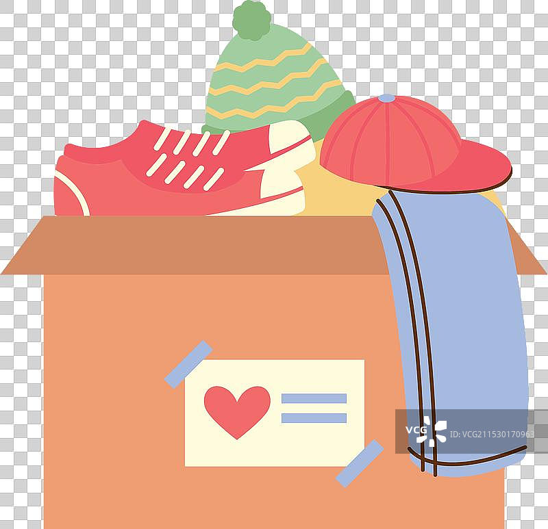 装满衣物的慈善捐赠箱图片素材