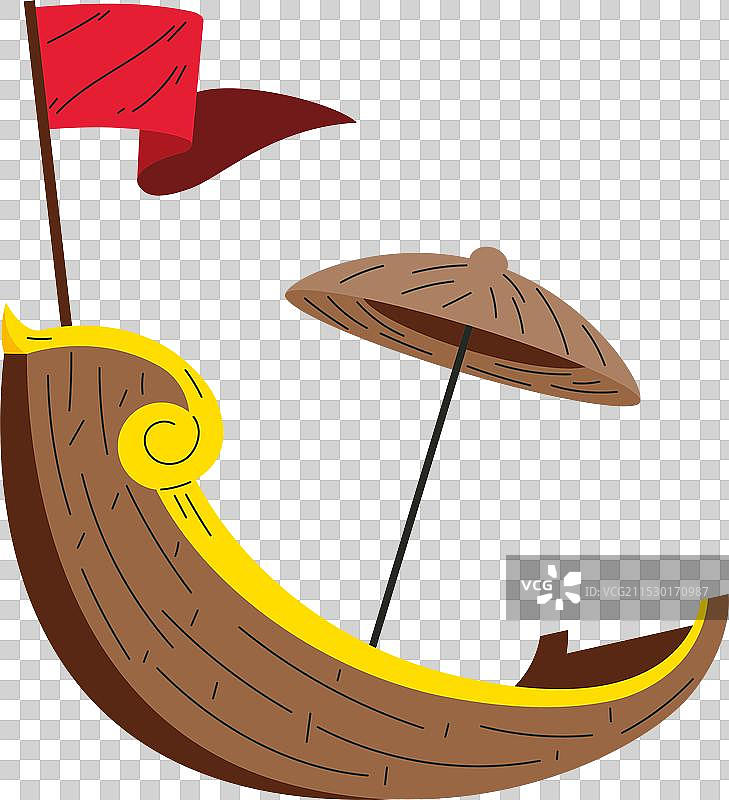 为奥南节准备的带伞的小船图片素材