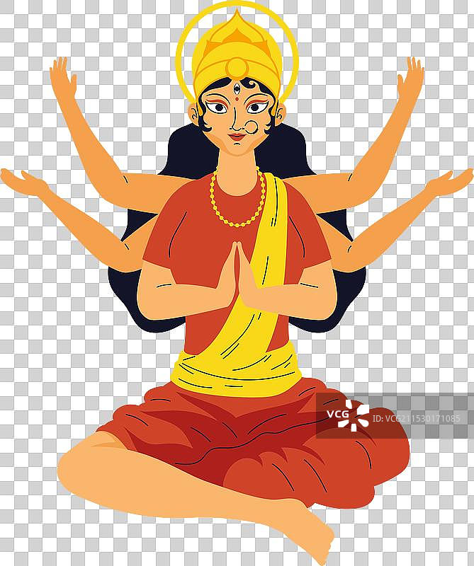 印度宗教女神杜尔迦图片素材