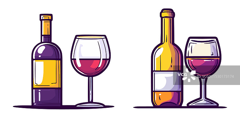 一瓶酒和一个酒杯孤立摆放图片素材