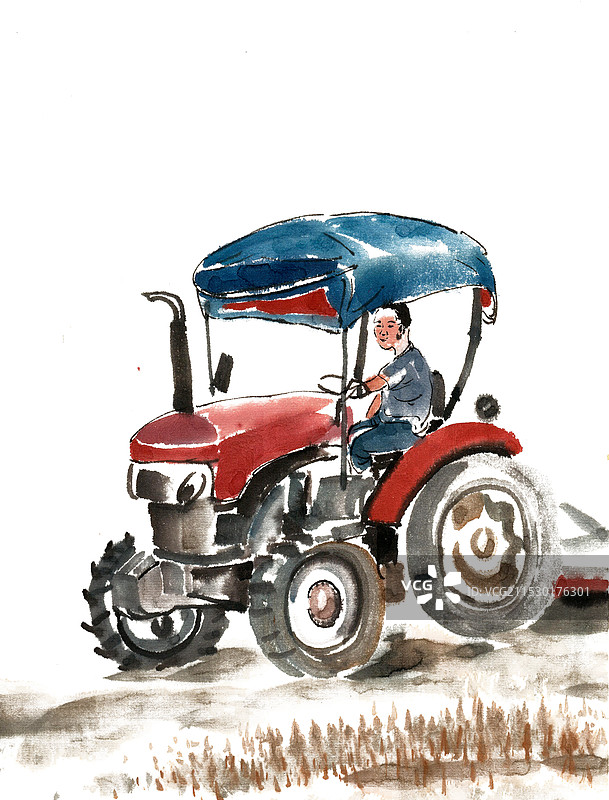 耕地的拖拉机图片素材