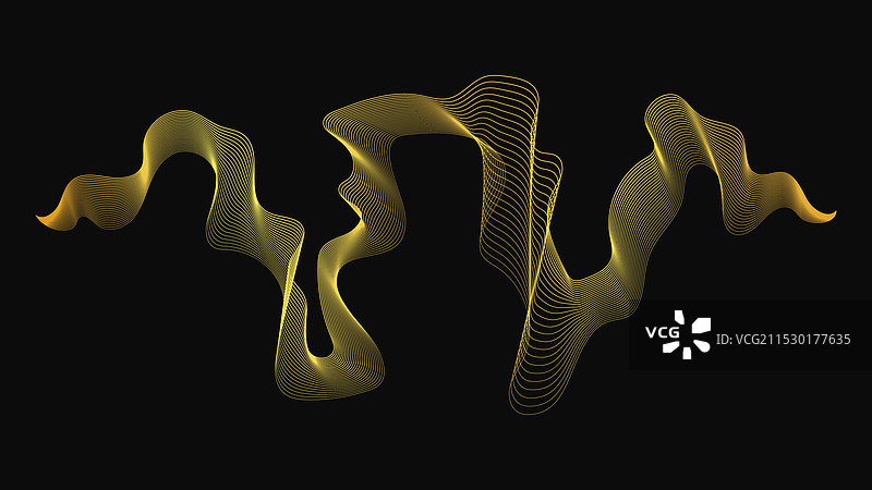 奢华金色波浪的抽象背景图片素材