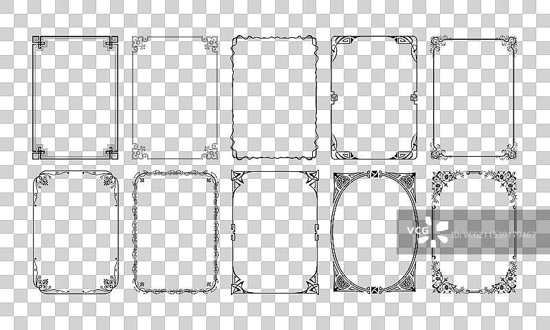 复古装饰框矩形花边边框图片素材