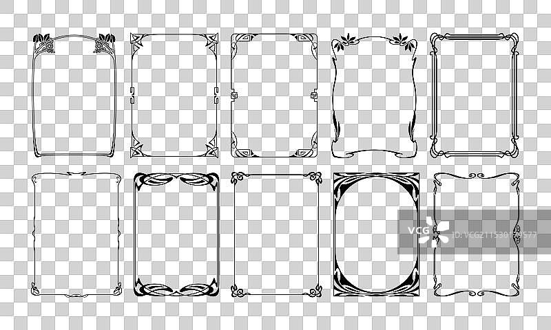 复古装饰框矩形花边边框图片素材