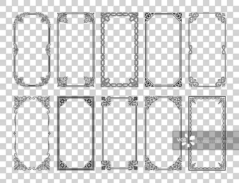 复古装饰框矩形花边边框图片素材