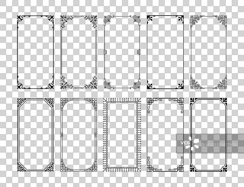 复古装饰框矩形花边边框图片素材