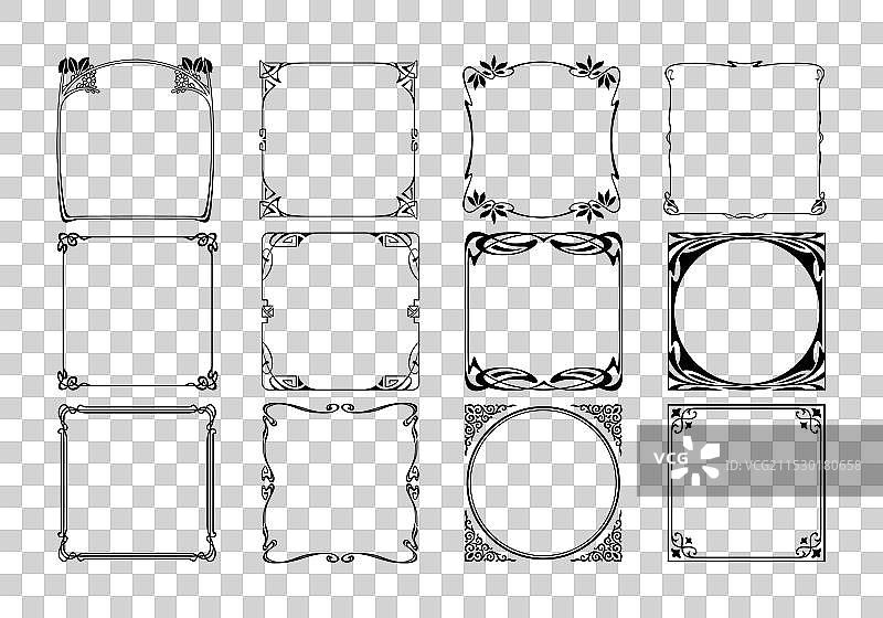 复古装饰框方形花边边框图片素材