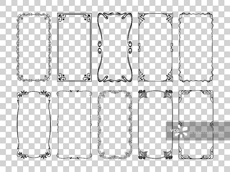 复古装饰框矩形花边边框图片素材