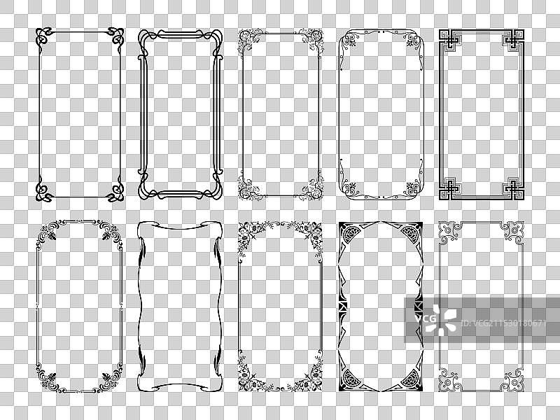 复古装饰框矩形花边边框图片素材