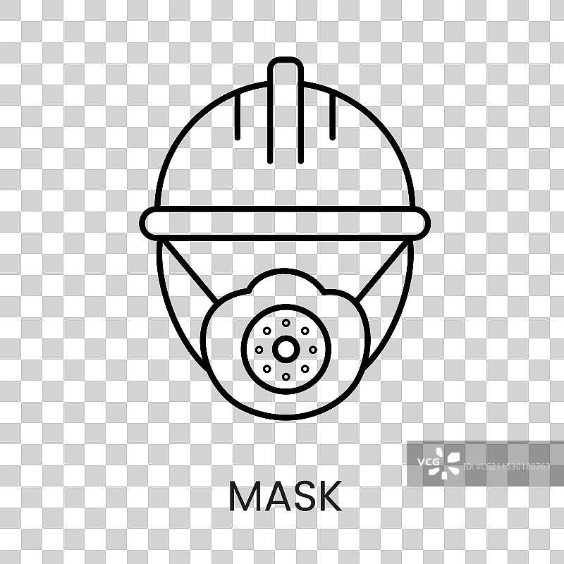 可编辑的防护口罩线条图标图片素材
