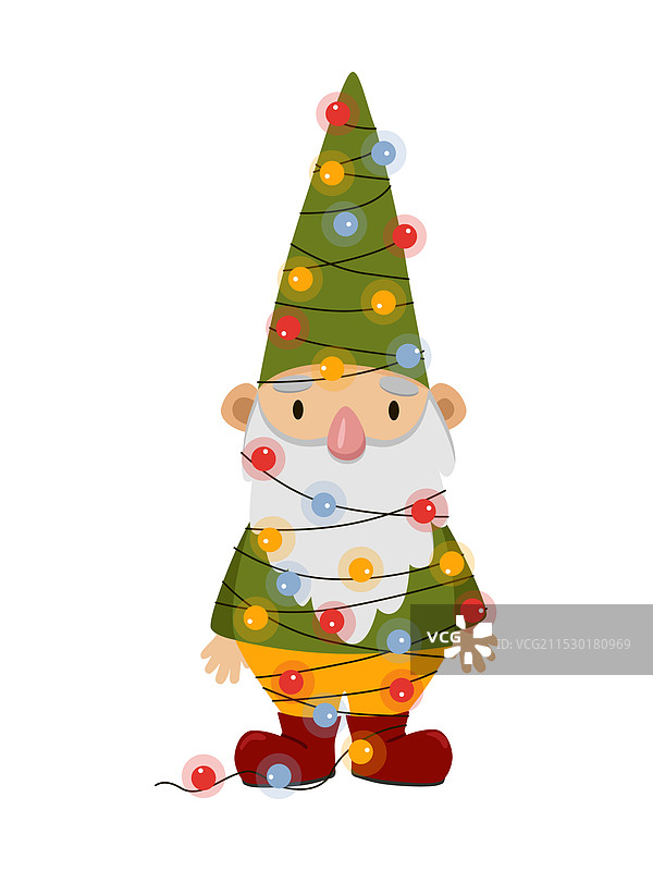 快乐可爱的小侏儒在冬天，搞笑的胡子图片素材