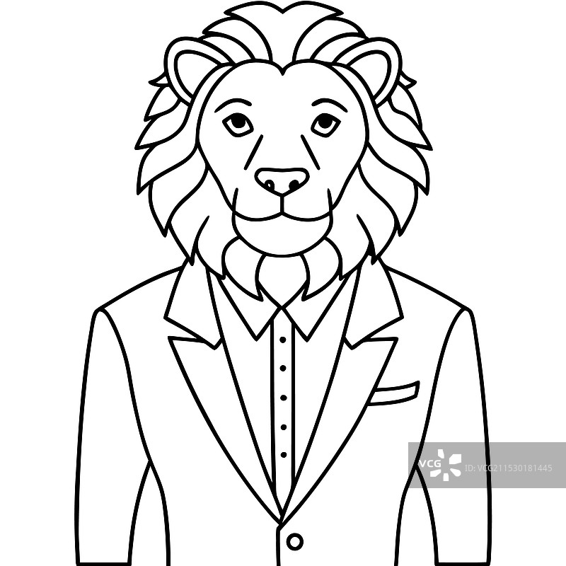 穿着西装和裤子的狮子头图片素材