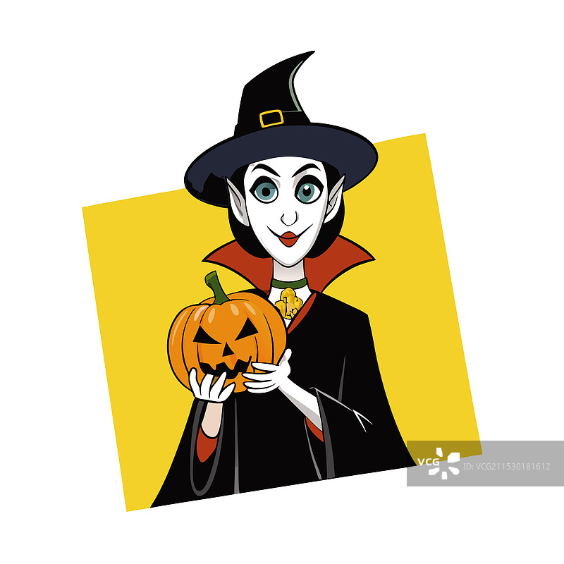 穿着黑色服装的女魔术师图片素材