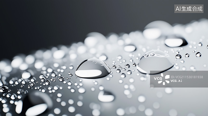 【AI数字艺术】晶莹剔透的水珠图片素材
