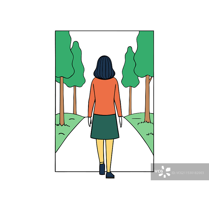 神秘海报：一位女性站在森林中图片素材