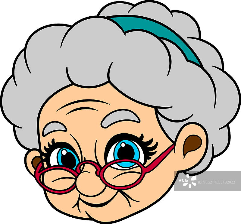 微笑的老年女性面孔图片素材