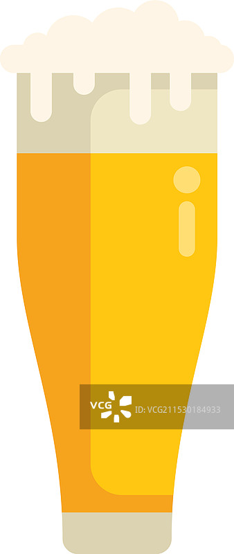 高脚啤酒杯，泡沫溢出，背景为白色图片素材