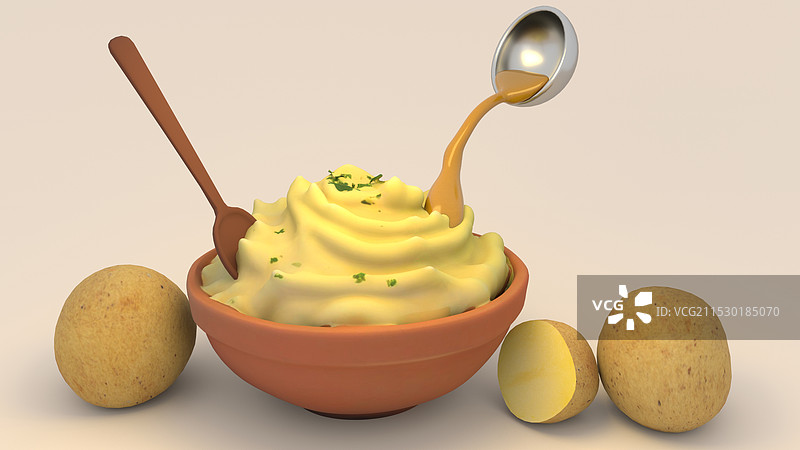 鸡汁土豆泥图片素材
