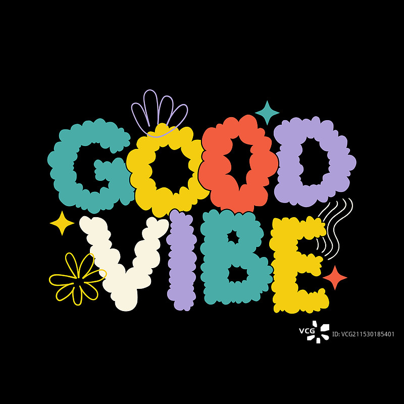 色彩丰富、充满乐趣的好心情T恤图片素材