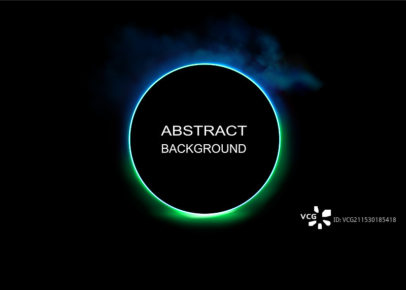 发光圆形霓虹渐变边框套装图片素材
