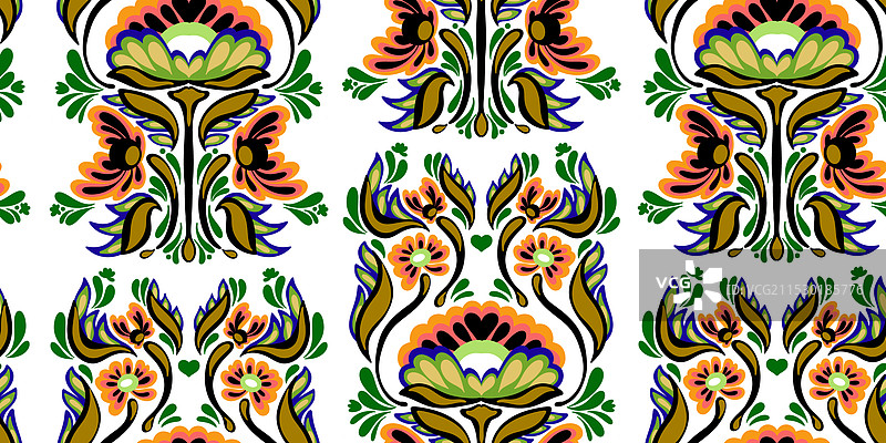 乌克兰民间艺术花卉杂色装饰民族风格图片素材