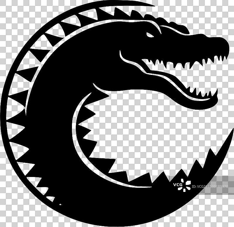 鳄鱼 - 极简和简单的轮廓图片素材