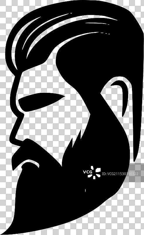 胡须 - 极简风格的平面logo图片素材