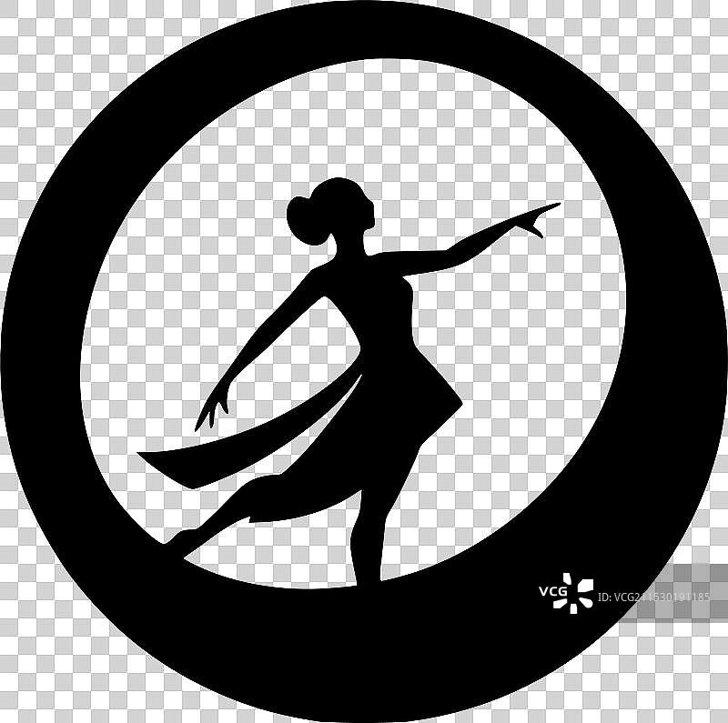 舞蹈 - 极简风格的平面logo图片素材