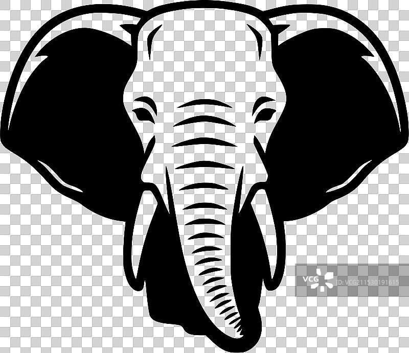 大象 - 极简风格的平面logo图片素材